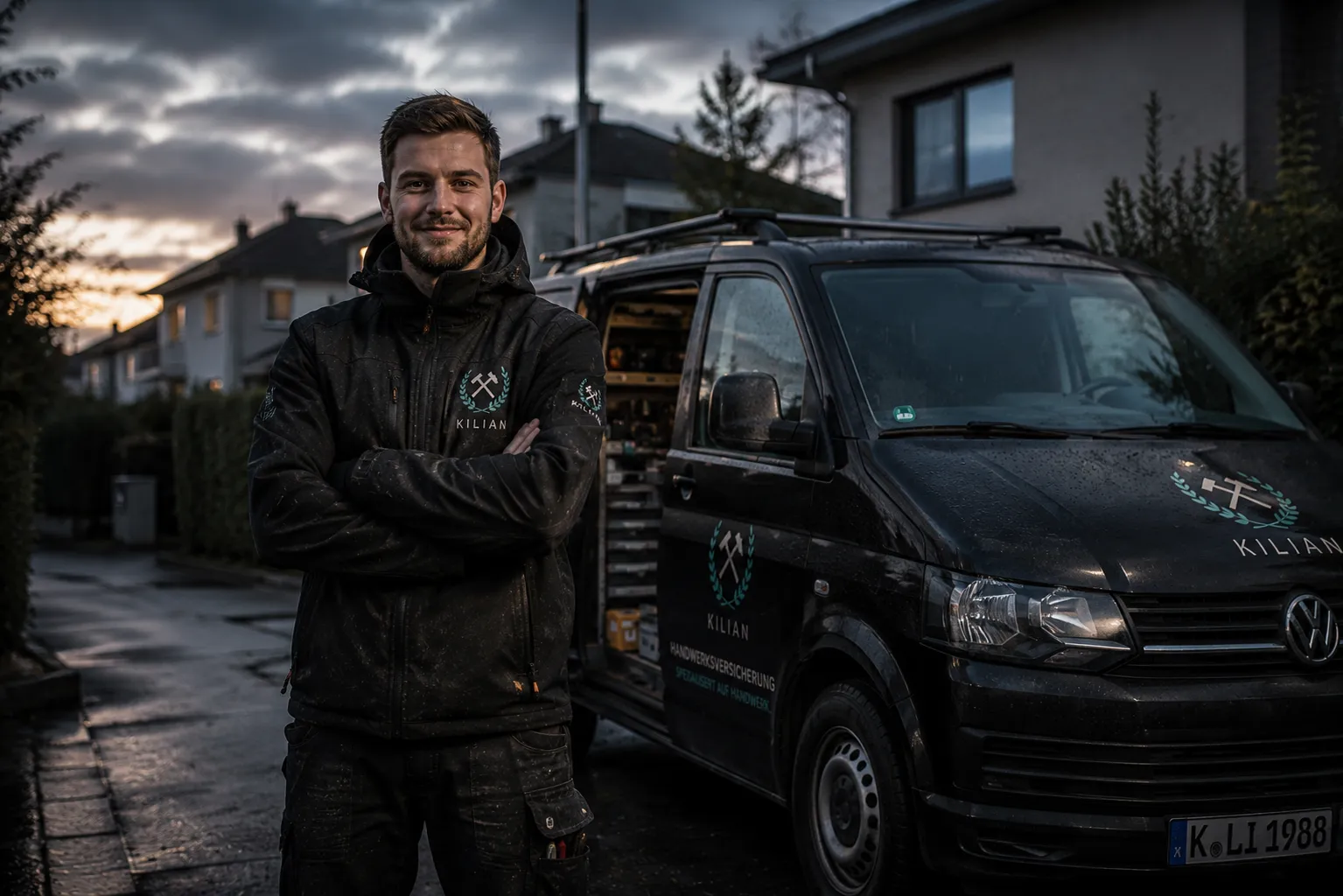 SHK-Monteur am Servicewagen